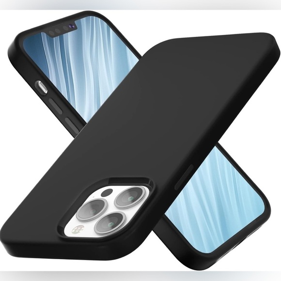 iPhone 13 Pro Max Silicone Case, Slim Shockproof Cover, 6.7 inch - Black - Picture 1 of 8